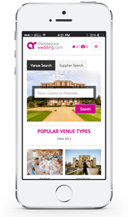 Chooseyourwedding.com on an iPhone